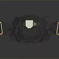 Cosmic Aerospace Sci-Fi Spaceship Model With Glowing Engine And Cockpit Design