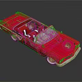 Red Classic Convertible Car With Open Top And Leather Seats
