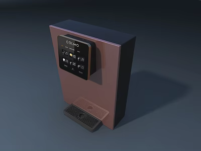 Brown Daily Electrical Appliance With Digital Display And Water Outlet Design 3d model