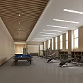 Modern Fitness Gym Interior With Treadmills Dumbbells And Workout Equipment