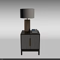 Stylish Bedside Tables With Various Designs Table Lamps And Decorative Details 3d model