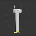Modern Space Satellite With Purple Solar Panels And Circular Antenna Structure