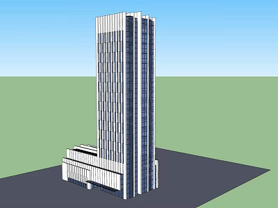 Modern High Rise Hotel Building With Glass Facade And Architectural Design 3d model