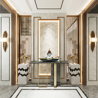 Light Luxury Entrance 3d model