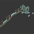 Ancient Fortress Wall Structure With Stone Blocks Wooden Planks Tower And Weapons