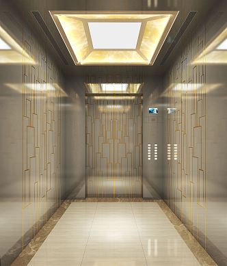 Modern Elevator Car Elevator Car Mall 3d model