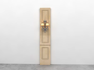 Elegant Wall Sconce With Ornate Design On Light Colored Vertical Decorative Panel 3d model