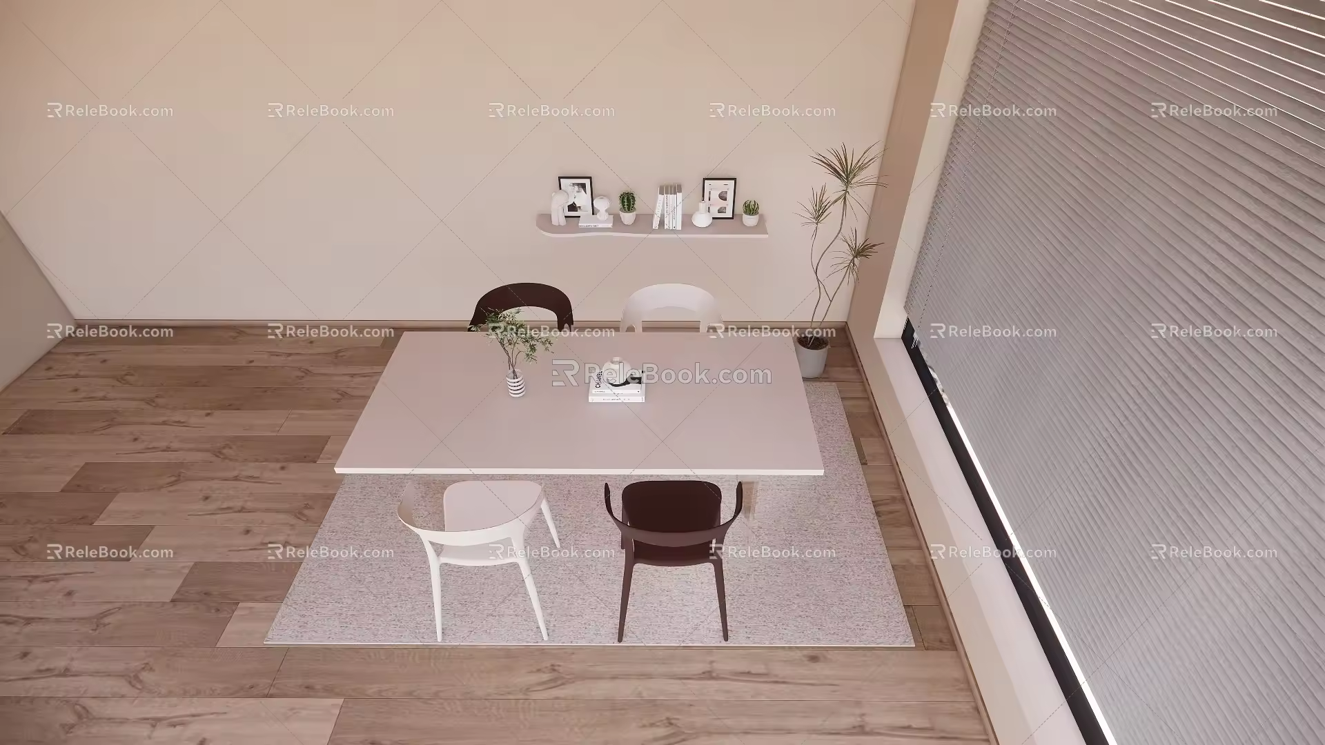 Cream wind table 3d model
