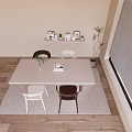 Cream wind table 3d model