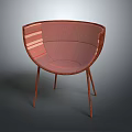 Modern Leisure Chair with Curved Design Striped Fabric Upholstery and Slender Legs in Modern Interior