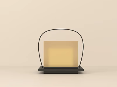 Modern Decorative Table Lamp With Black Arch Frame And Warm Yellow Light 3d model