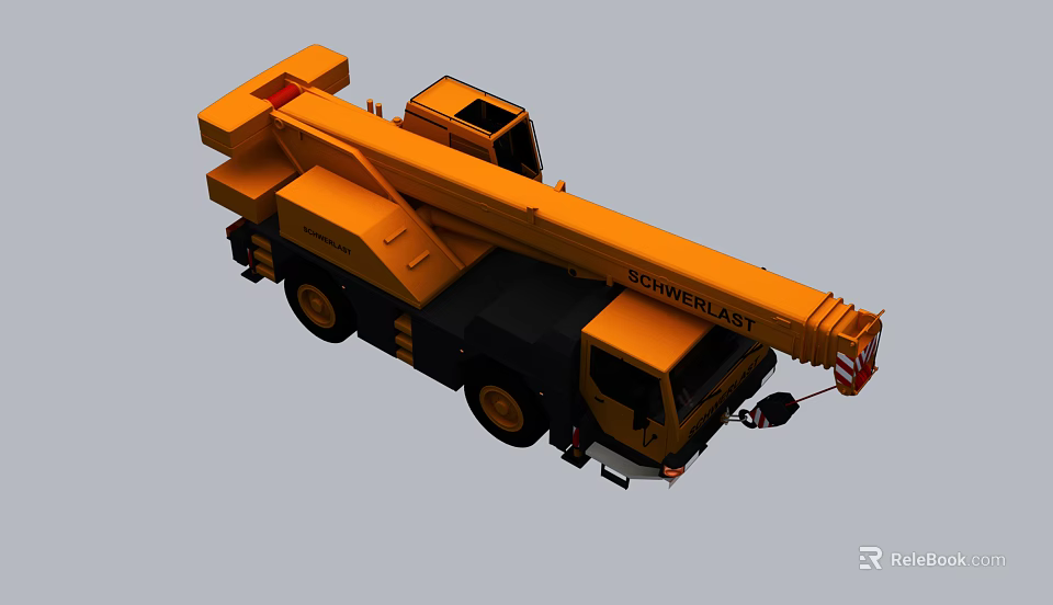 Yellow Mobile Crane Truck With Southwest Brand For Heavy Lifting Operations 3d model 