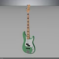 Stylish Green Electric Bass Guitar With Sleek Body And Chrome Hardware