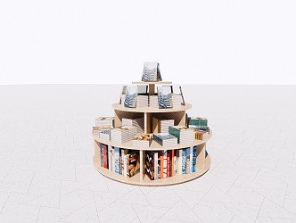 Modern shelf supermarket stacking head 3d model