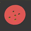 Round Yellowish Object With Multiple Holes And Rough Surface On Gray Background