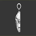 Silver African Elephant Head Sculpture Carving With Detailed Texture And Pendant Design