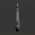 Shiny Metal Anchor Hardware Tool With Chrome Plated Surface And Red Accents