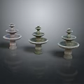 Three Tiered Stone Outdoor Garden Fountains Decorative Ornament Pieces