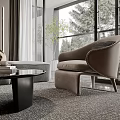 Modern Living Dining Room Interior Design With Sofa Coffee Table And Accent Chair