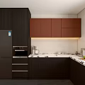 Modern Kitchen Interior With Dark Cabinets Countertop Window And Appliances