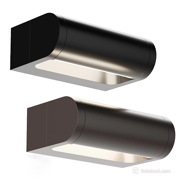Modern Black Wall Lights With Sleek Design And Ambient LED Lighting 3d model 