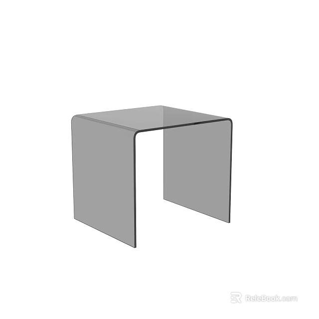 Modern Clear Acrylic Square Side Table With Minimalist Sleek Design 3d model