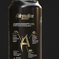 Adrenaline Rush Energy Drink In Black Can With Gold Logo And Shiny Metallic Top