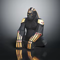 Black and Gold Gorilla Shaped Decorative Ornament Set for Modern Home Decor