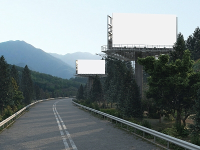 Modern billboard outdoor highway billboard 3d model