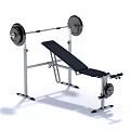 Sports Equipment Adjustable Weight Bench with Barbell and Black Padded Seat for Home Gym