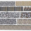 Garden Decorative Stone Wall Textures With Various Natural Patterns And Design Ideas 3d model