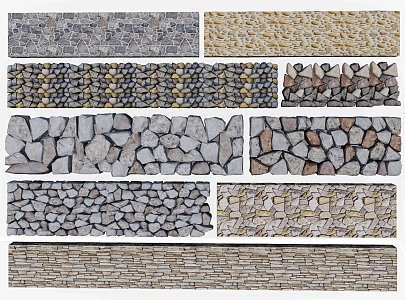 Modern rubble wall country stone wall dry ballast stone wall stone wall dry stone wall stone block retaining wall 3d model