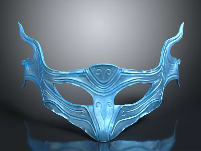 Elegant Blue Shiny Mask With Intricate Patterns For Daily Home Use 3d model