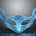 Elegant Blue Shiny Mask With Intricate Patterns For Daily Home Use
