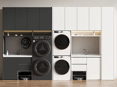 Modern Washing Machine Cabinet Modern Laundry Supplies Washing Machine Balcony Cabinet 3d model