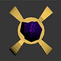 Golden Scepter Design With Pink Ends Purple Accents And Circular Element