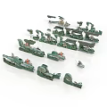 Detailed Green Military Miniature Model Collection With Aircraft Tanks And Soldiers