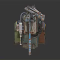 Dual Mechanical Rabbit Robots With Colorful Vintage Armor And Weapon Attachments