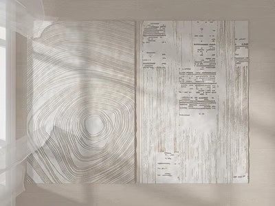 Minimalist Light Wood Grain Square Rug With Natural Texture Design 3d model