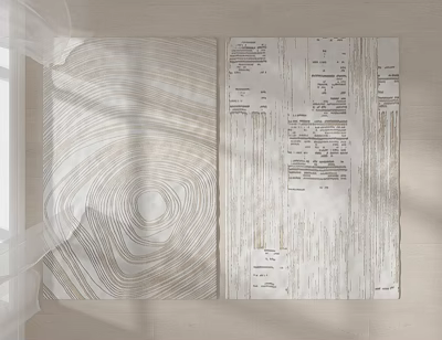 Minimalist Light Wood Grain Square Rug With Natural Texture Design 3d model