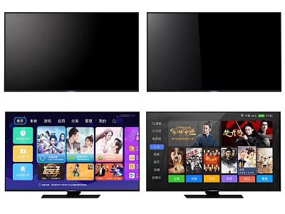 Smart TV Interface Featuring Streaming Apps And Entertainment Content 3d model