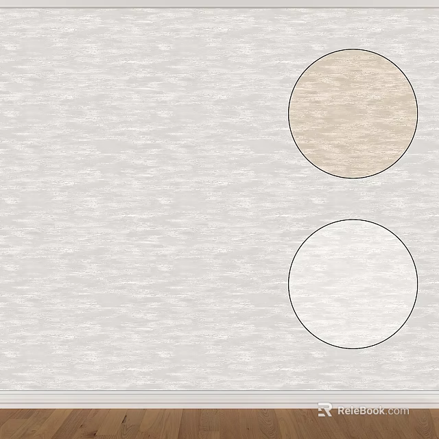 Circular Components Featuring Light Brown Textured And White Outlined On Light Gray Textured Background 3d model