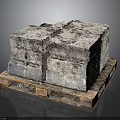 Rustic Natural Stone Blocks Placed On Wooden Pallet With Rough Texture