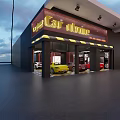 White Sports Car Parked In Indoor Workshop With Yellow Checkered Floor And Tools