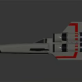 Sci Fi Aircraft Model Featuring Gray Pink Accents Twin Engines And Streamlined Cockpit