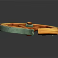 Vintage Wooden Tire With Orange Spokes Green Rim And Detached Part