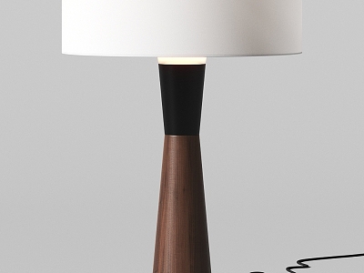 Modern Natural Wooden Cloth Lampshade Table Lamp 3d model