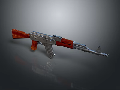 Detailed Realistic Assault Rifle Model With Wooden Stock Handguard Metal Receiver Barrel 3d model