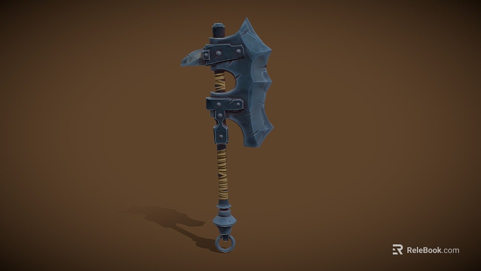 Cartoon Axe Tomahawk Game Equipment Short Handle Axe Medieval Weapon Cold Weapon Fantasy Weapon 3d model