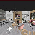 Hotel Public Lounge Area With Coffee Bar Comfortable Seats And Modern Decor
